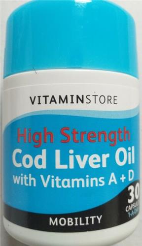Vitamin Store High Strength Cod Liver Oil 30's Vitamin Store High Strength Cod Liver Oil 30's